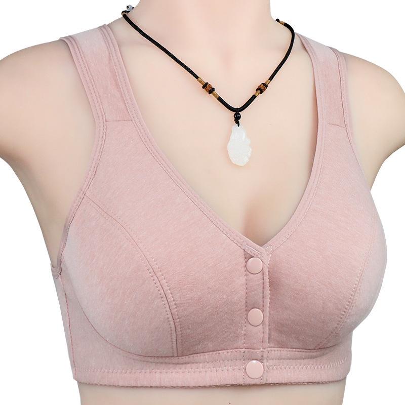 Бюстгальтер с пряжкой спереди, женские мягкие хлопковые бюстгальтеры, беспроводной бюстгальтер больших размеров
