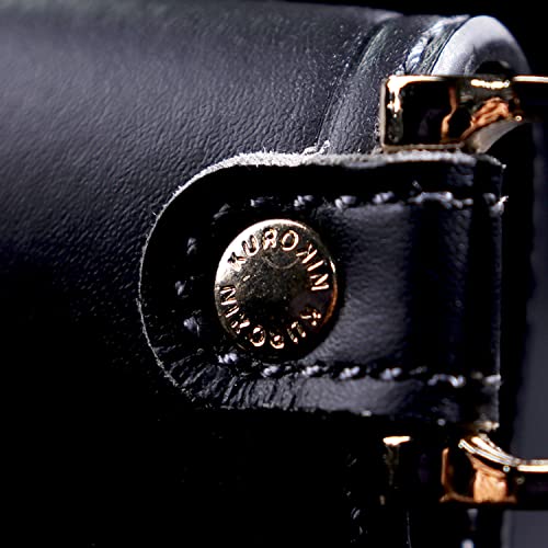 Fujiya 2-Tier Holder, Black and Gold, Light PU Leather Series, AH-62BG