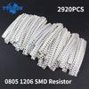 146 значений * 20 шт. = 2920 шт. 0805 1206 Новый набор резисторов для чипов, набор образцов 1R ~ 1 МОм, 5% комплект резисторов SMD в ассортименте