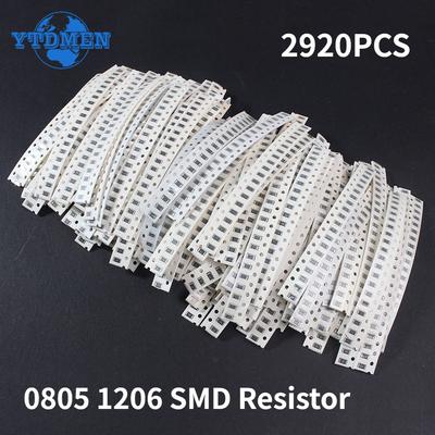 146 значений * 20 шт. = 2920 шт. 0805 1206 Новый набор резисторов для чипов, набор образцов 1R ~ 1 МОм, 5% комплект резисторов SMD в ассортименте