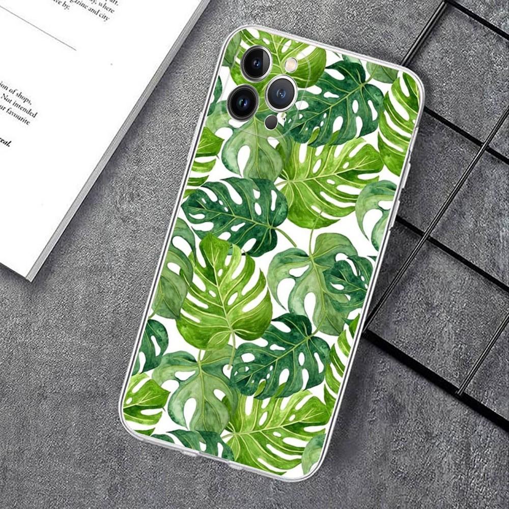 Чехол для телефона с листьями Монстеры, зеленый, для IPhone 14 11 12 13 Mini Pro XS Max, чехол 6 7 8 Plus X XR SE 2020 Funda Shell
