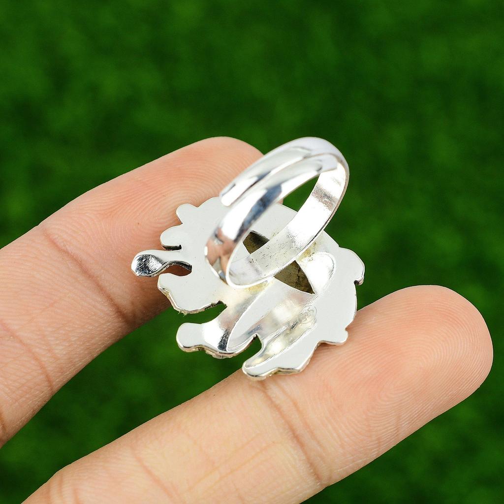 Mothers Day Deal 925 Silver Marquise Golden Rutile Stone Engagement Ring Jewelry