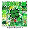 50PCS Four-leaf Clover Cartoon Lucky Plant Graffiti Waterproof Sticker Creative Trend Personality Decal Skateboard