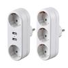 Адаптер для настенной розетки. Огнестойкая защита от напряжения. Превосходный безопасный удлинитель с USB-портами для зарядки.