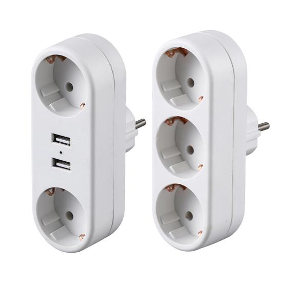 Адаптер для настенной розетки. Огнестойкая защита от напряжения. Превосходный безопасный удлинитель с USB-портами для зарядки.
