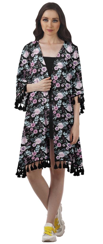 Moomaya Пляжная накидка из жоржета с открытыми плечами и принтом 3-4