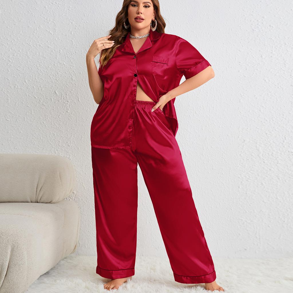Summer Fashion Leisure Pajamas Two-piece Set Plus Size Loose Trousers Pajamas Thin Section of Homewear
