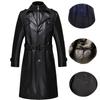 Genuine Leather Jacket Men's Suit Collar Sheepskin Middle-aged Dad's Outfit Plus Fleece Leather Jacket