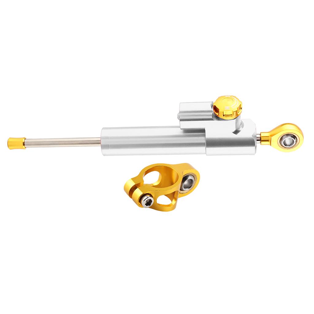 Универсальный мотоциклетный руль Алюминиевый сплав Стабилизатор рулевого демпфера Безопасность управления(Серебряный)