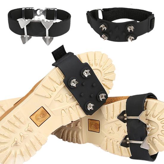 Тяговые шипы для зимней обуви, застежка с регулируемой лентой, противоскользящая на льду