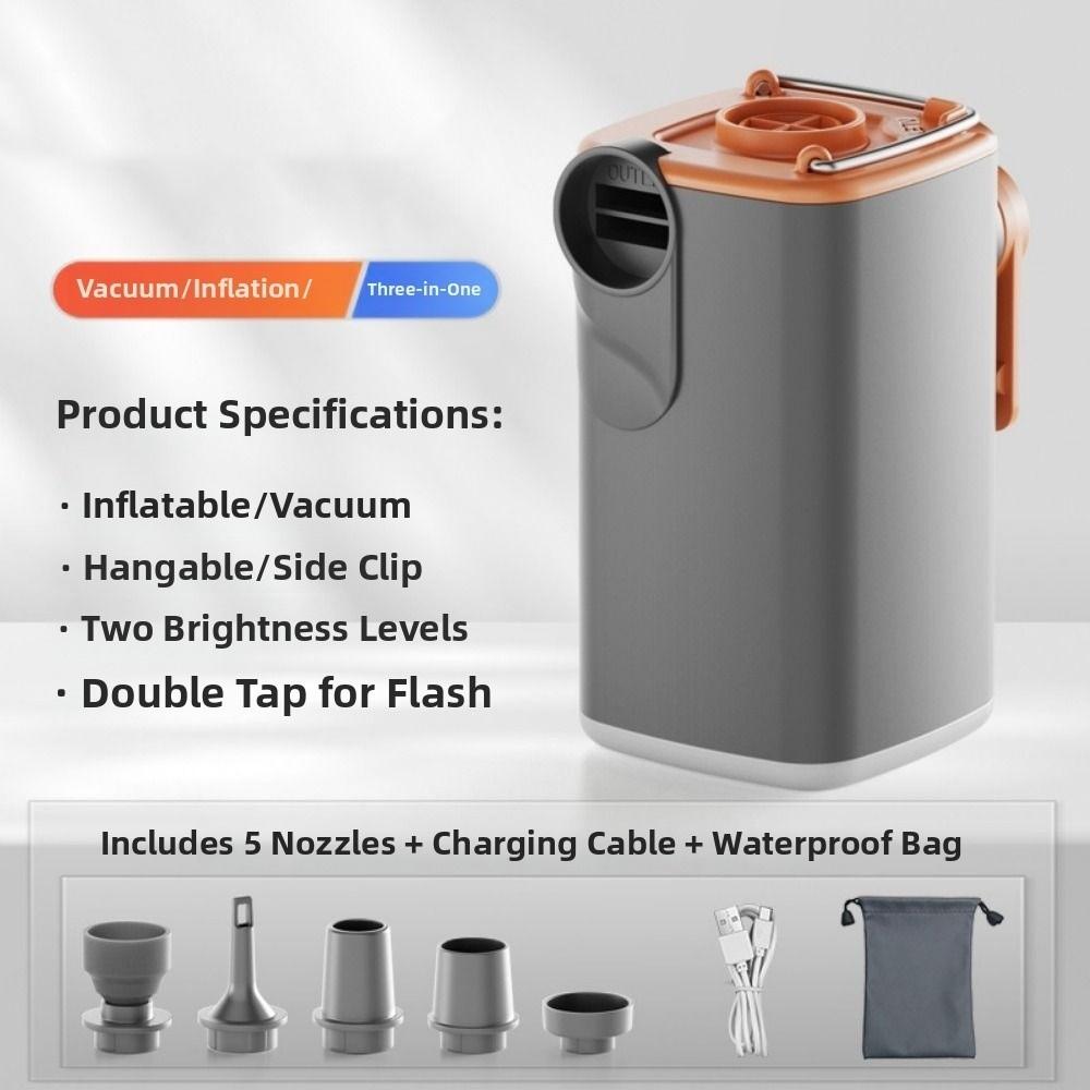USB Rechargeable Cordless Mattress Pump Wireless Vacuum PVC Boat Pump Camping Travel