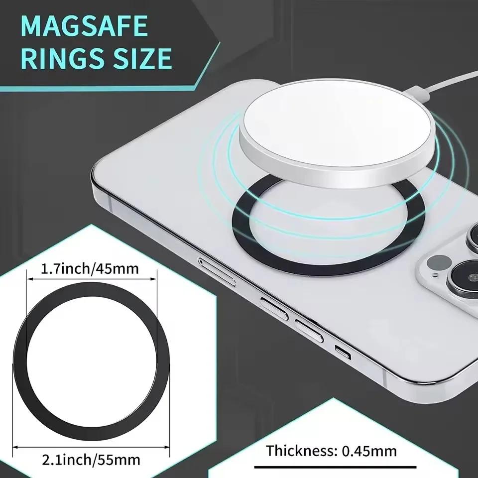 Магнитное металлическое кольцо для Magsafe iPhone 16 15 14 13 12 Pro Max Android Телефон Беспроводная зарядка Зарядное устройство Стенд Металлическое кольцо-наклейка