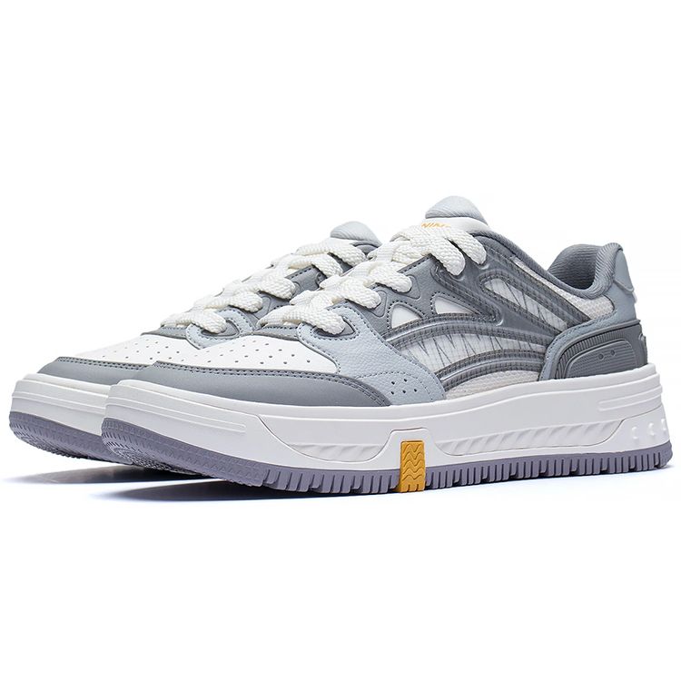 Li-Ning Плавающие противоскользящие амортизирующие низкие кроссовки для скейтбординга мужские кроссовки микрокристалл-серый AGCS077-2