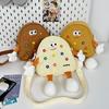 Cute Light Yellow Bear Embroidered Canvas Backpack For Kids Perfect For School And Daily Use