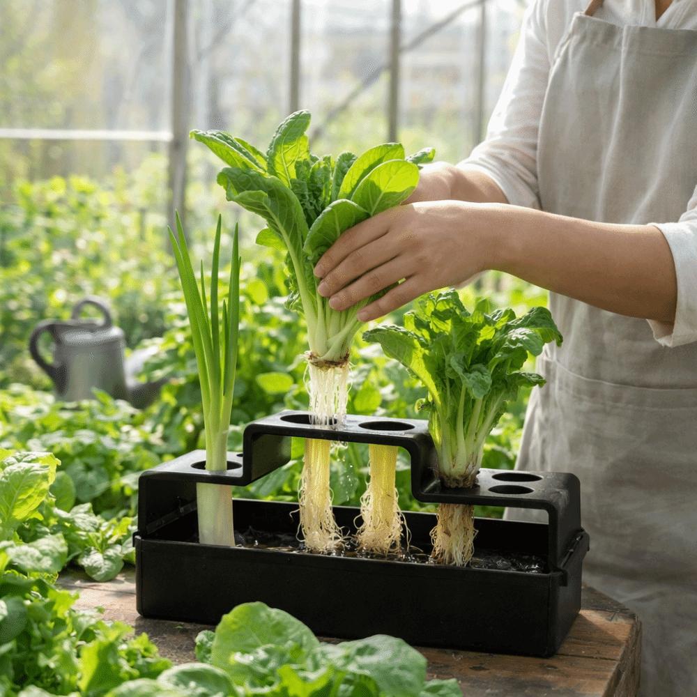 Plastic Hydroponic Vegetable Box Ventilated Growing Seedling Tray Balcony Garden
