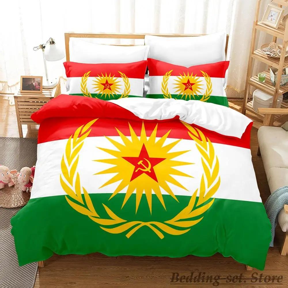Комплект постельного белья с флагом Курдистана, односпальная кровать, двуспальная кровать размера «king-size», комплект постельного белья для взрослых и детей, комплект пододеяльников, комплекты постельного белья parure de lit