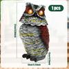 1/2Pcs Solar Owl Decoy Resin Pigeon Deterrent Owl Statue with Flashing Eyes and Rotating Head Garden Bird Scarer for Yard Lawn