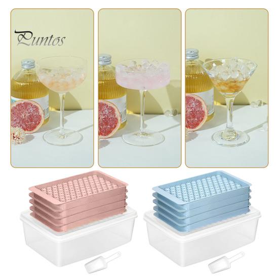 Mini Sphere Ice Tray Cube with Bin And Scoop, Small Round Balls Ball Mold for Coffee Drinks, Easy Release Stackable Silicone Freezer Clean
