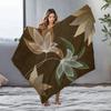Plush Throw Blanket Floral Abstract Leaf Pattern Sofa Bed Living Room Decor Autumn Winter Blanket