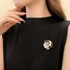 Camellia Pearl Brooch Women's High-end Sense Niche High-end Pin Suit Clothes Anti-light Accessories Versatile Corsage