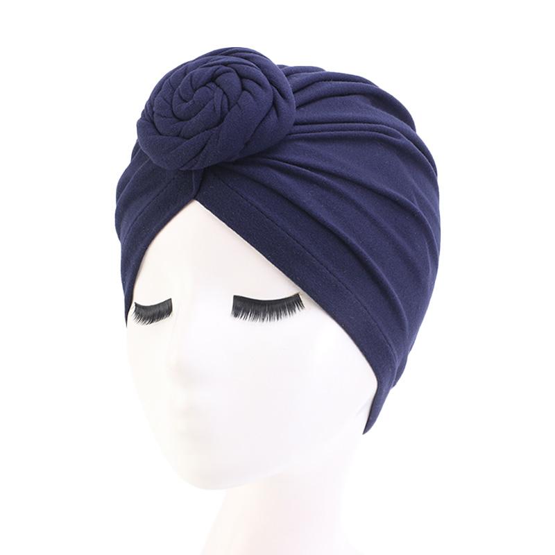 New Donut Turban Caps For Women Stretch Hijab Cap Muslim Soft Cotton Headscarf Bonnet Hat Ladies Headband Turbans Headwrap