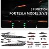 2Pcs/set Car Rear Bumper Brake Light Dynamic Signal Lamp For Tesla Model