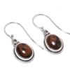 Серьги из стерлингового серебра 925 пробы с натуральным обсидианом красного дерева, 1,25 дюйма, W0G89