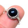 Natural Black Onex Gemstone Handmade 925 Sterling Silver Jewelry Ring S.8 T2n17