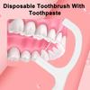 12Pcs Disposable Toothbrush with Toothpaste Floss Pick Tongue Scraper Portable Travel Adults Mini Pre-Pasted Toothbrush Dental Flosser Oral