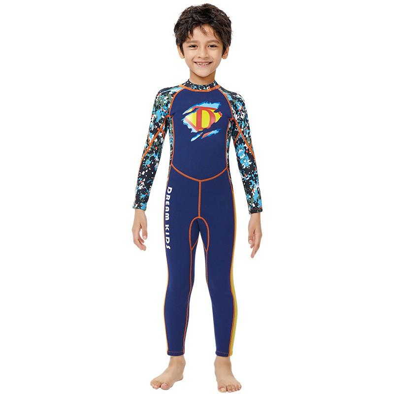 DIVESAIL Kids 2.5mm Neoprene Wetsuit Snorkeling Surfing Diving UV Protection Full Body Long Sleeve