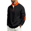 Men S Color Block Loose Fit Stand Collar Zip Up Casual Sports Sweatshirt