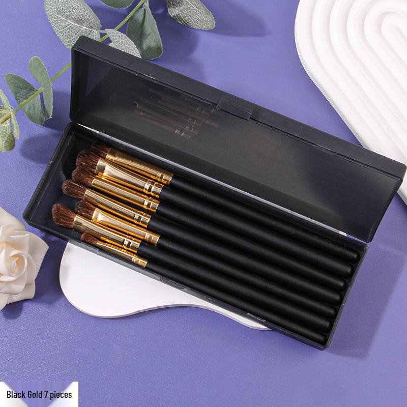 Набор из 7 портативных кистей для макияжа глаз из пони