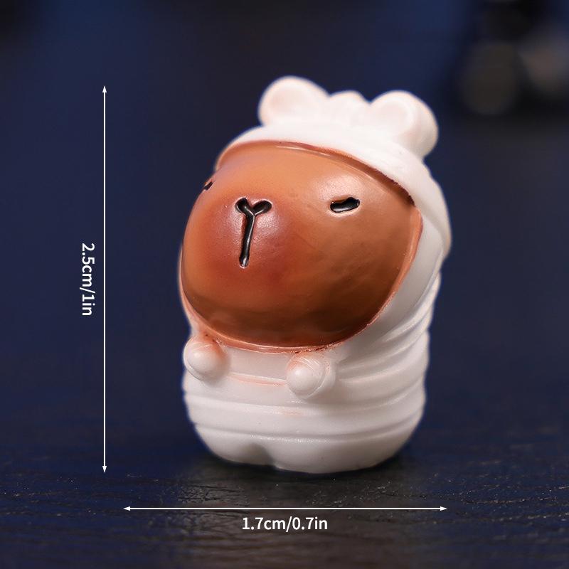 Halloween Capybara Ornaments Kawaii Resin Craft Desktop Decoration Mini Car Miniatures Figure Capybara Decor Party Guests Gift