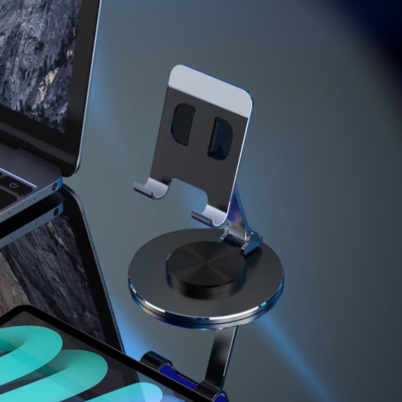 Stable & Portable Aluminum Phone Holder with 360° Rotating Base Perfect for Video Viewing Gaming & Recipe Checking Gift