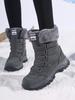 Теплые и удобные женские зимние ботинки с боковой молнией и флисовой подкладкой, водонепроницаемая обувь