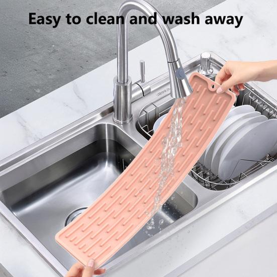 Противоскользящий силиконовый коврик для смесителя, водонепроницаемая подставка под слив раковины, обертывающий дизайн, защита столешницы кухни, сушилка для мыла, держатель для зубной щетки, защита от брызг