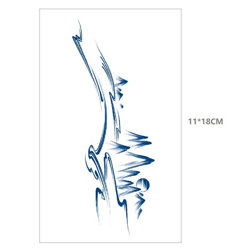 Herbal Juice Waterproof Butterfly Thorn Plain Flower Chest Semi Permanent Gradual Change Water Transfer Tattoo Sticker