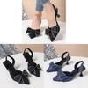 Water Dots Bow High Heels For Women Summer Elegant Pu Slip On Collection Shoe
