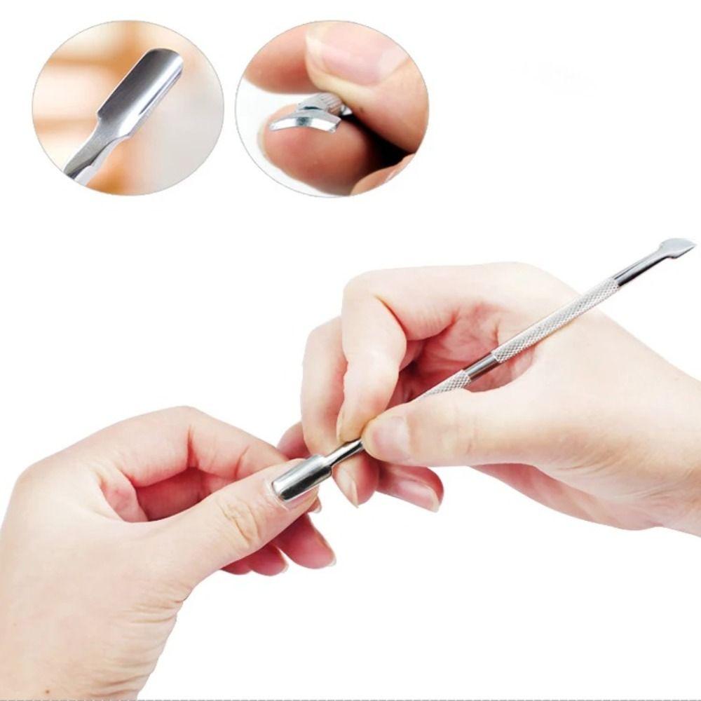 Double Sided Finger Dead Skin Push Stainless Steel Nail Cuticle Pusher High Quality Manicure