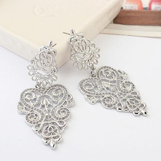 Vintage Women's Bohemian Hollow Design Long Drop Dangle Earrings Piercing Jewelry