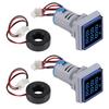 ACEIRMC 2 Blue LED Display Square Dual Display LED Ammeter Digital Voltmeter AC Current - Voltmeters, Voltmeter, 60-500V 0-100A Indicator.