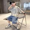 Boys Fashion Short-sleeved T-shirt Set 2025 Summer Children's Leisure Set