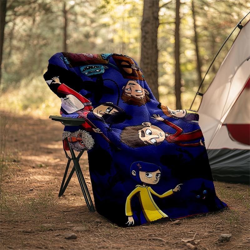 Coraline Theme Printed Blanket - Perfect for Couch, Bed, Travel & Outdoor Use | Machine Washable, Cozy & Durable.