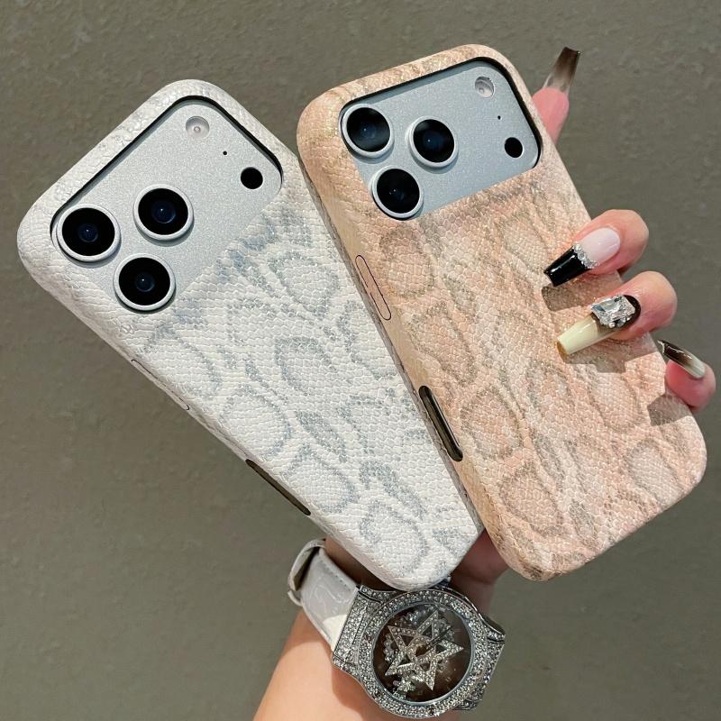 Роскошный яркий чехол из змеиной кожи для iPhone 17 16 15 14 13 Pro Max Премиальный чехол с имитацией узора змеиной кожи, противоударный