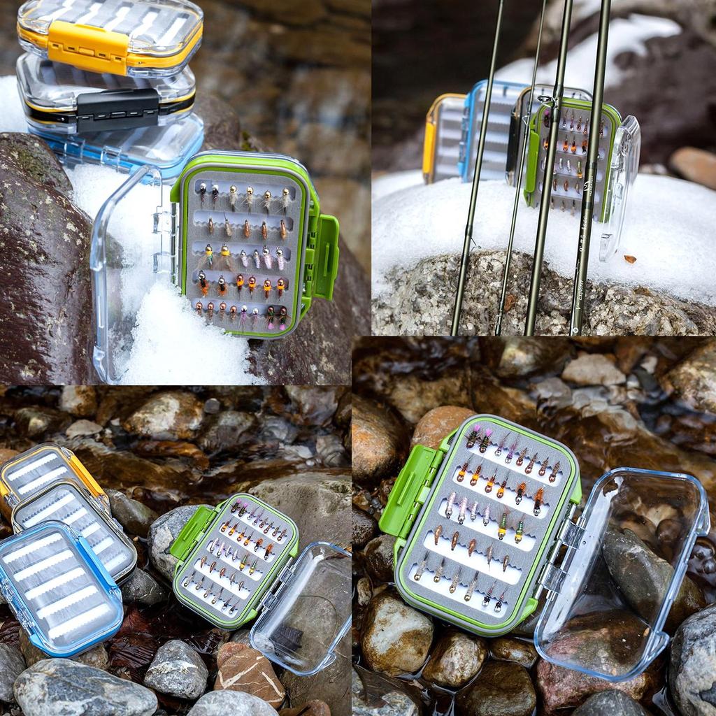 M MAXIMUMCATCH Maxcatch водонепроницаемый ящик для нахлыста с двойной прозрачной крышкой размер коробки для нахлыста (ДС Черный, Д)