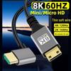 8K60Hz Mini HDMI to HDMI многонаправленный угловой кабель для камеры/ноутбука
