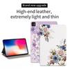 Для iPad Про 11 (2024) Чехол-книжка с цветочным узором и подставкой из кожи для смарт-планшета