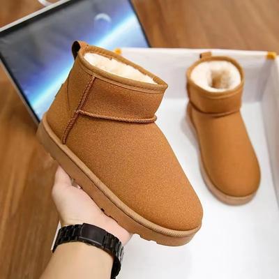 Новые женские зимние ультрамини-сапоги 2024 года, дизайнерские австралийские ботинки на платформе из кожи, теплые меховые ботильоны, роскошные ботинки Botas