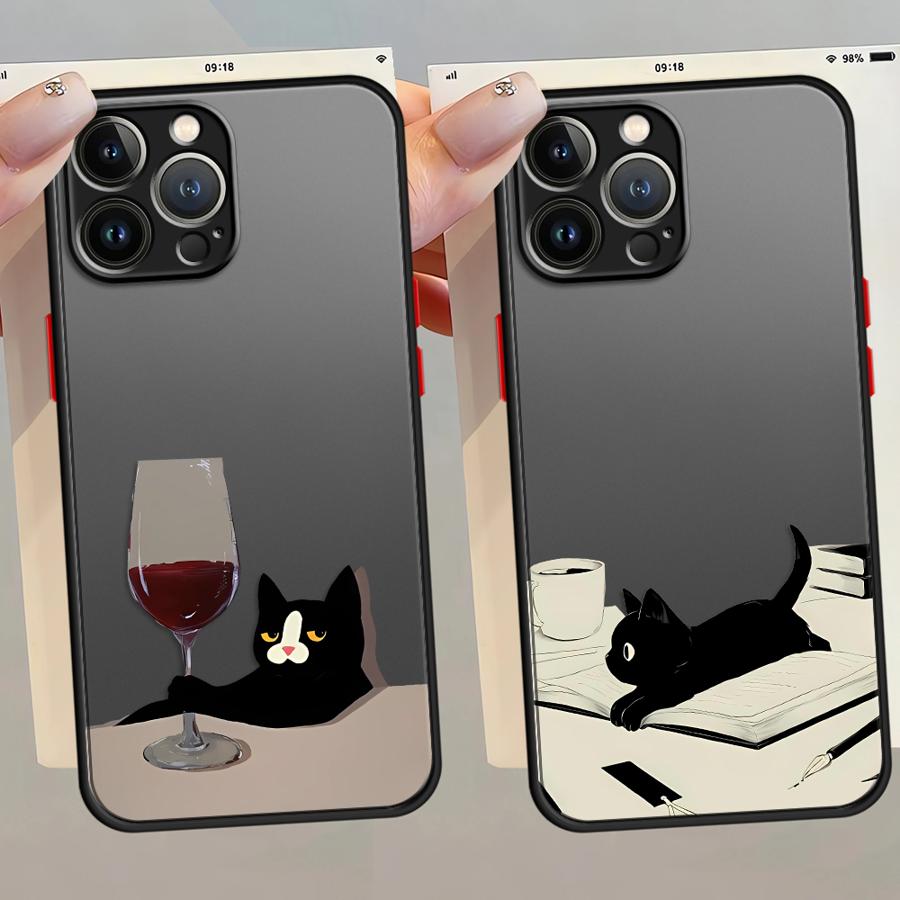 Чехол задняя крышка для телефона Funda для iPhone 17 Pro Max 15 7 8 SE 12 16 Plus XS XR 11 14 13 Mini Air Милый кот