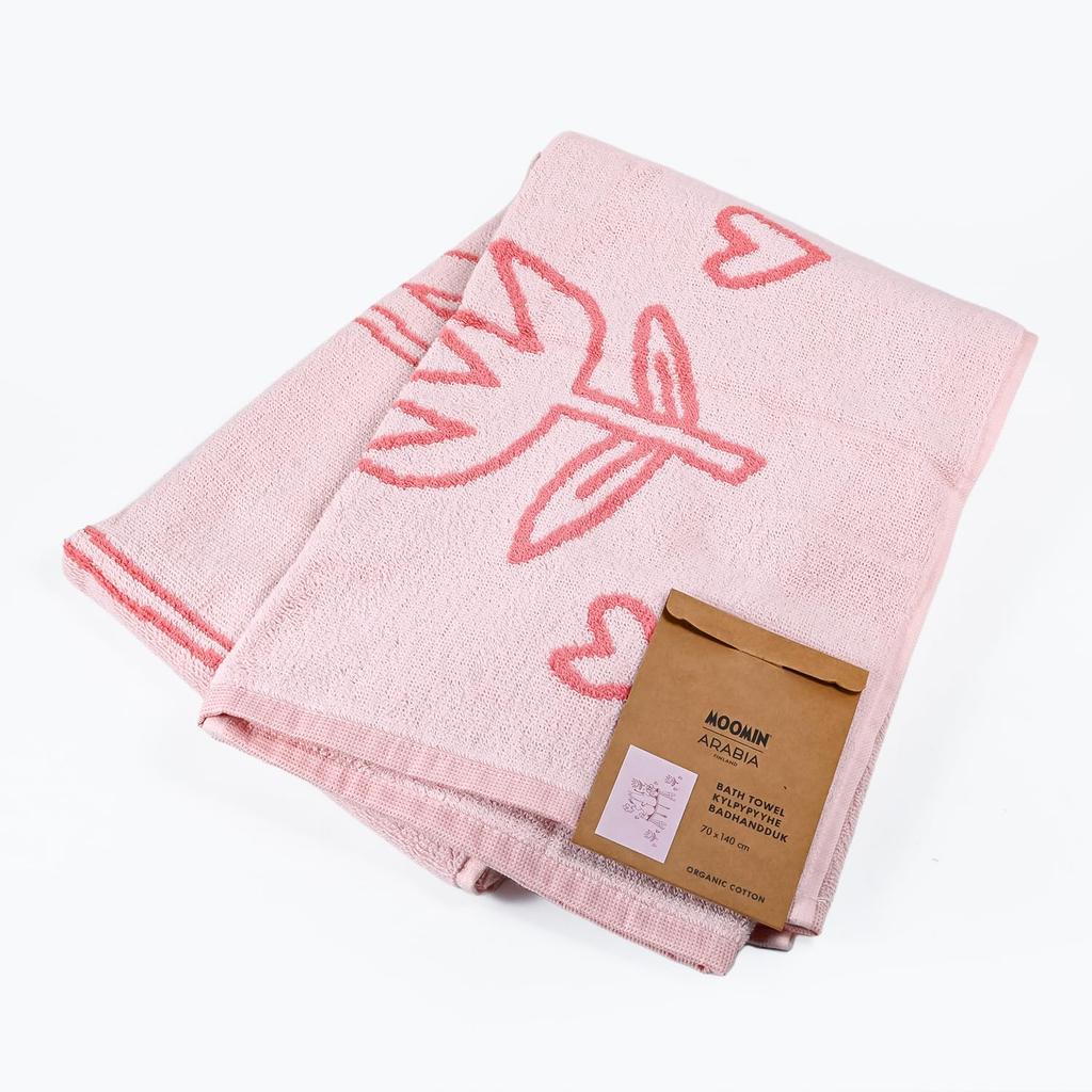 Arabia Bath 70cm X Moomin Scandinavian Finland Towel, 140cm, Love, Pink, 1072617, Style, [Product]